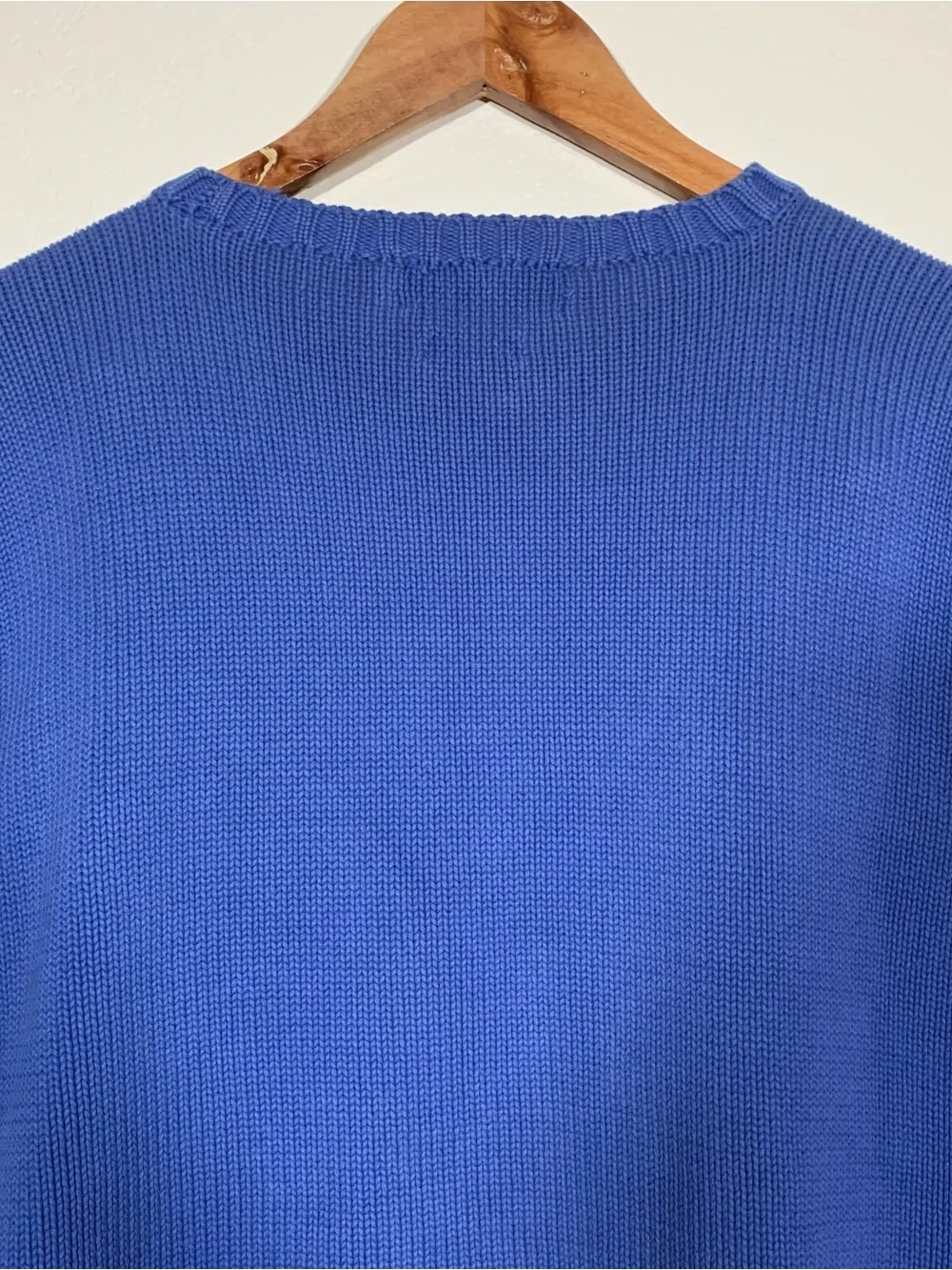 Vintage Polo Ralph Lauren Crewneck Knit Sweater Blue Heavy Cotton Mens XL